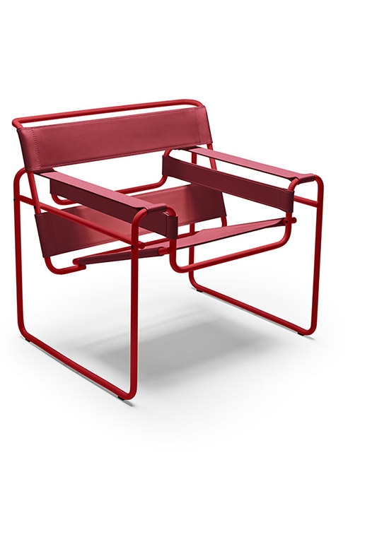 de wassily chair in volledig rood met het nieuwe ultra matte frame