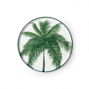 HKliving Bold & basic keramieks bijgerecht bord palms groen porselein