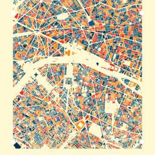 Paris Mosaic City Map