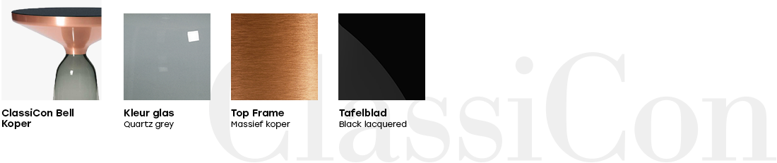 Classicon Bell tafel kleuren en opties voor de massief koperen versie