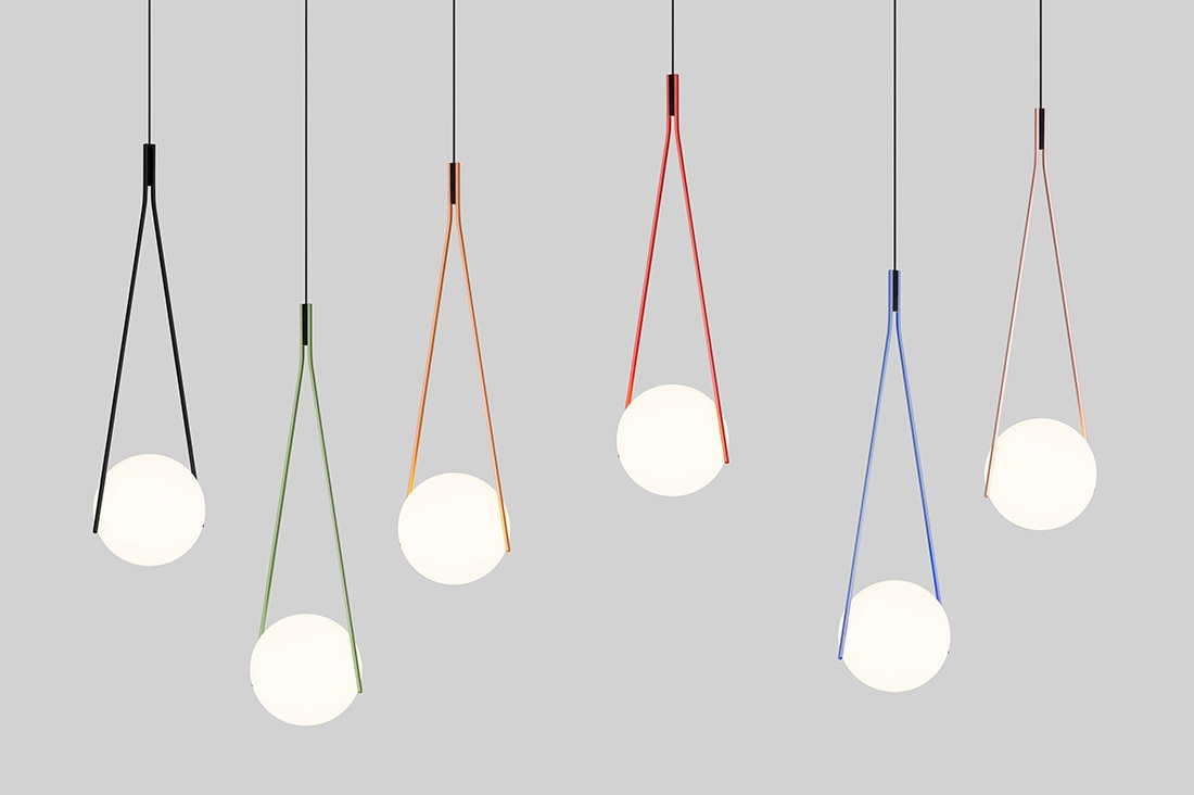 De verschillende kleuren van de design lamp van Moooi