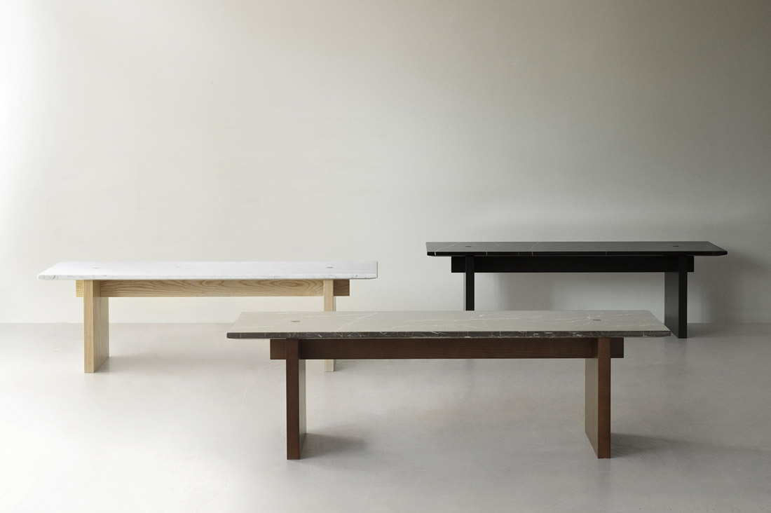 Alle drie de design salontafels van Solid table van Normann Copenhagen