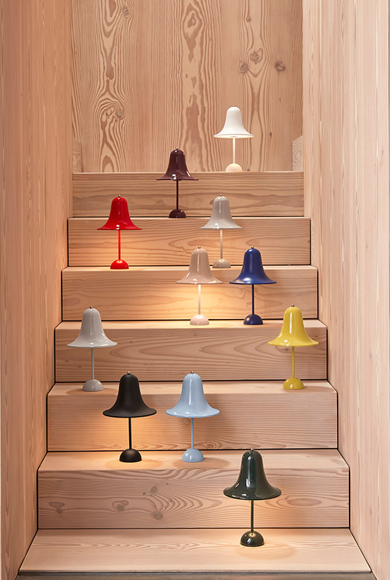 Alle kleuren van de Pantop design lamp van Verpan