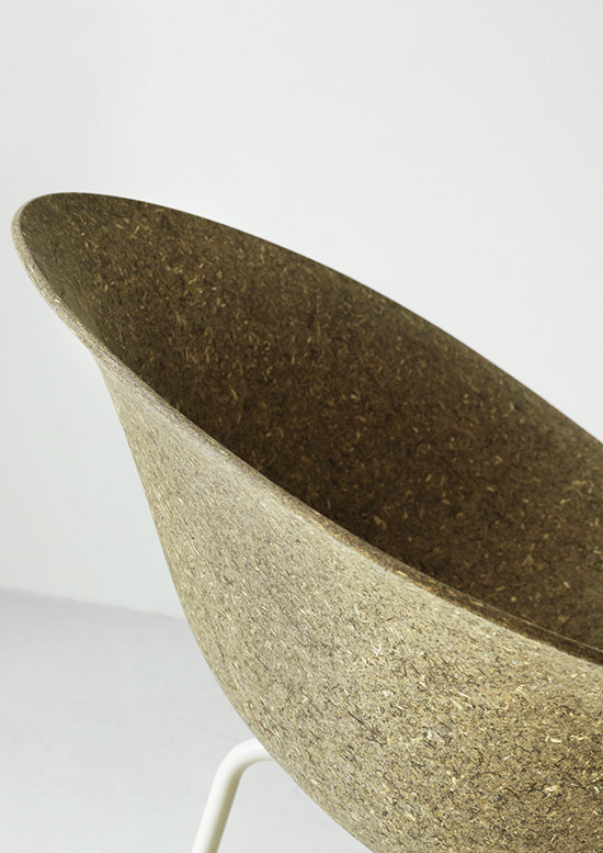 detail van het hennep materiaal van de Mat stoel
