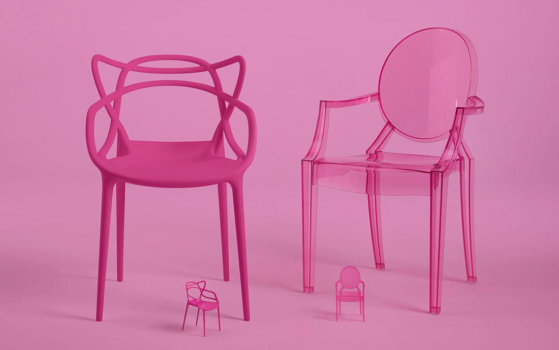 de roze limited edition Masters stoel van kartell 