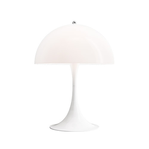 panthella tafellamp wit met een opale kap