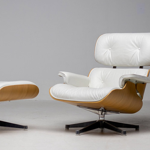 Eames Lounge Chair in sneeuw wit exclusief model 