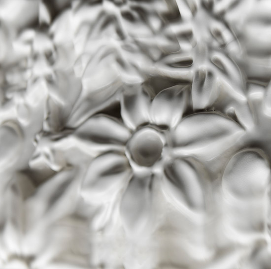Details van de witte keramiek van de design lamp van Foscarini