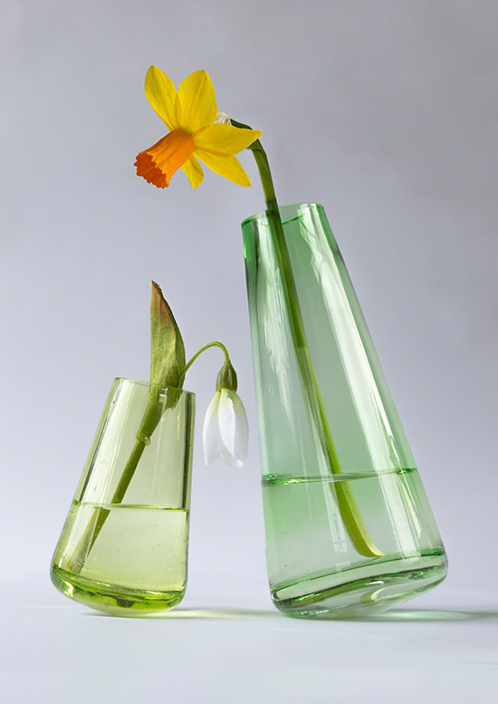 design vazen met de hand geblazen in Nederland