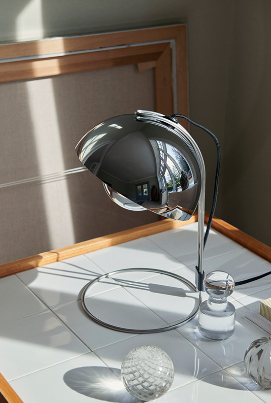 Chromen design tafellamp vp4