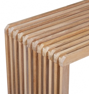 HKliving Slatted Bench Teak L houten bank