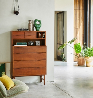 HKliving Wooden Secretary Stained kast