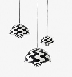 &Tradition Flowerpot hanglamp vp1, Pattern Black-White