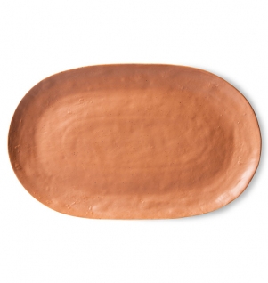 HKliving Bold & Basic Ceramics Serving tray brown dienblad