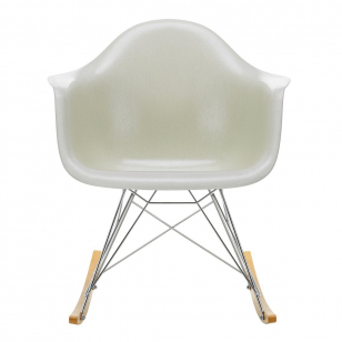 Vitra Eames Fiberglass Chair RAR Schommelstoel - Parchment/Chroom/Esdoorn Goud