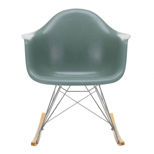 Vitra Eames Fiberglass Chair RAR Schommelstoel - Sea Foam Green/Chroom/Goud