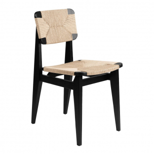 Gubi C-Chair Stoel Paper Cord - Zwart Gebeitst Eiken