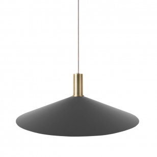 Ferm Living Collect Angle Zwart Low Hanglamp - Messing