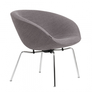 Fritz Hansen Pot Lounge Chair Donkergrijs - Chromen Voet