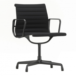 Vitra Aluminium Chair EA 104, draaibaar - Diepzwart - Hopsak 66 Nero