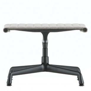 Vitra Aluminium Chair EA 125 Voetenbank - Diepzwart - Hopsak Warm Grey/Ivory