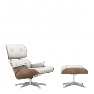 Vitra Eames Lounge Chair + Ottoman - White Edition