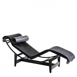 Cassina LC4 Noire Chaise Longue - Hairy Skin - Le Corbusier