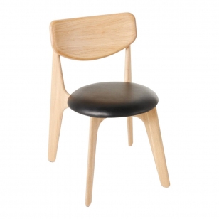 Slab Chair Naturel Eiken / Lederen Zitting - Tom Dixon