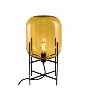 Pulpo Oda Tafellamp Small - Amber Glas / Zwarte Base