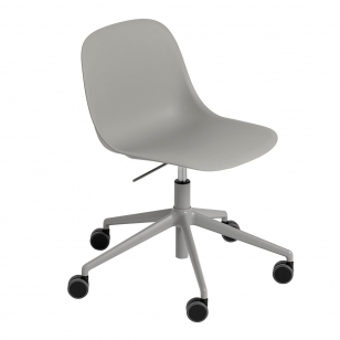 Muuto Fiber Side Chair Bureaustoel, Verstelbaar - Grijs/Grijs