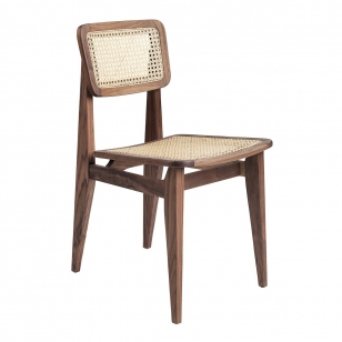 Gubi C-Chair Stoel French Cane - Geolied Walnoot