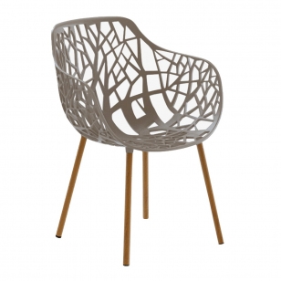 Fast Forest Armchair Iroko Legs Pearly Gold