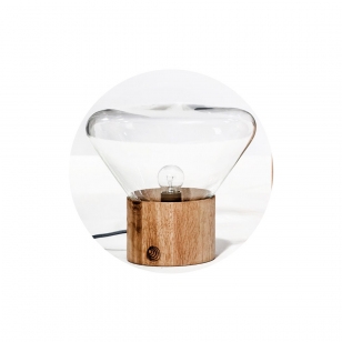 Brokis Muffin Mini Lamp Transparant / Naturel Eiken