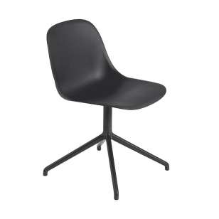 Muuto Fiber Side Chair Stoel, draaibaar Zwart