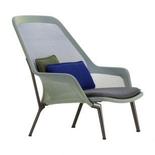 Vitra Slow Chair Loungestoel Blauw Groen Chocolade
