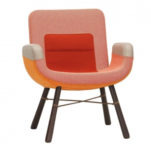 Vitra East River Chair Stoel Donker Eiken Red Mix