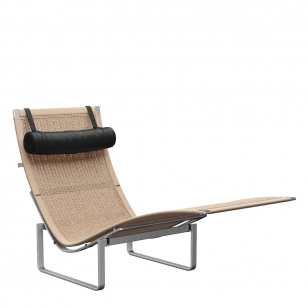 Fritz Hansen PK24 Lounge Chair - Rotan/Grace Leder Black
