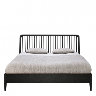 Ethnicraft Spindle Bed - Zwart / b. 160 x l. 200 cm.