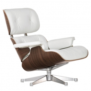 Vitra Eames Lounge Chair - Zwart Gepigmenteerd Noten/Snow Leather
