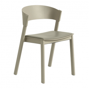 Muuto Cover Side Chair -Donker Beige - Stone Leder
