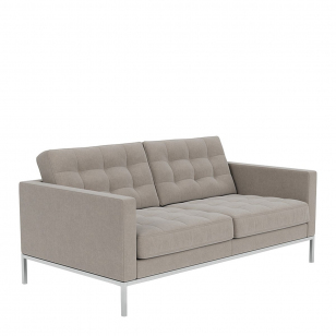 Knoll Florence Knoll Relaxed Sofa 2-zits - Ultrasuede / Silver
