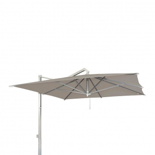 Borek Rodi Parasol - Sunbrella - Zilver / Taupe - l. 350 x b. 350 cm.