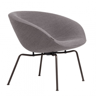 Fritz Hansen Pot Lounge Chair Donkergrijs - Donkerbruine Voet
