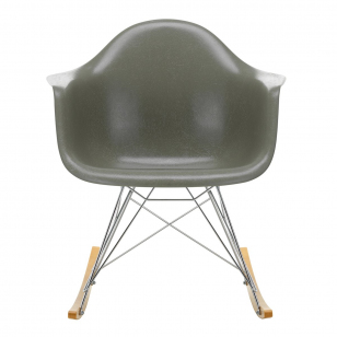 Vitra Eames Fiberglass Chair RAR Schommelstoel - Raw Umber/Chroom/Goud