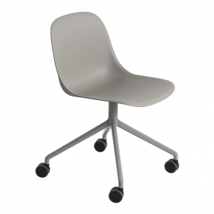 Muuto Fiber Side Chair Bureaustoel, Niet Verstelbaar - Grijs/Grijs