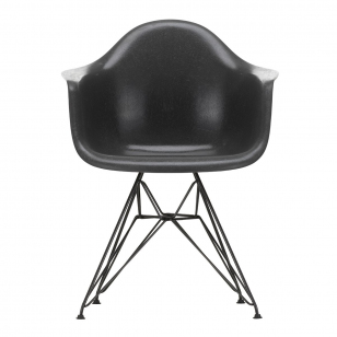 Vitra Eames Fiberglass Chair DAR Zwart - Elephant Hide Grey
