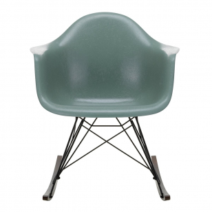 Vitra Eames Fiberglass Chair RAR Schommelstoel - Sea Foam Green/Zwart/Donker