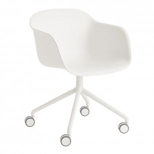 Muuto Fiber Armchair Bureaustoel, Niet Verstelbaar - Wit/Wit