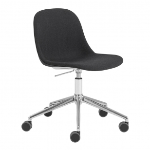 Muuto Fiber Side Chair Bureaustoel, Verstelbaar - Remix 183/Aluminium