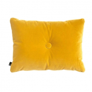 HAY Dot Cushion 1 Knoop Velours Kussen - Geel